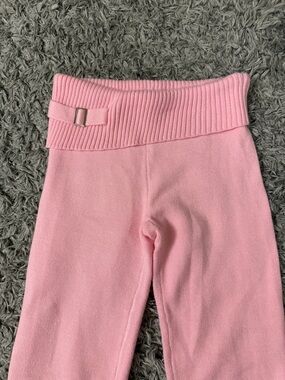 Frankie's Bikinis Pink Ribbed-Waist Knit Leggings